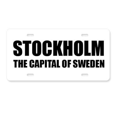 Imagem de DIYthinker Placa de carro Stockholm, a capital da Suécia, acessório de aço inoxidável para decoração de carro