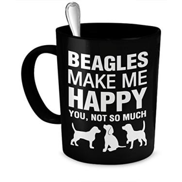 Imagem de Caneca Beagle - Beagles Make Me Happy - Presentes Beagle - Caneca de café Beagle
