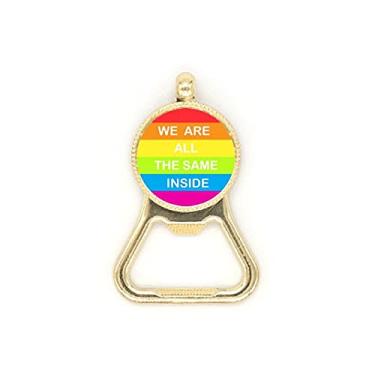 Imagem de Chaveiro de aço inoxidável Rainbow Gay Transgênero LGBT abridor de garrafas de cerveja