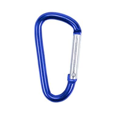 Imagem de Craft County Colorido 40 mm em forma de D Mola com gancho de encaixe Portão de alumínio 1,5 polegadas Mini mosquetão Clipe de chaveiro – opções de cores – Opções de tamanho do pacote, Azul, 20 Pack