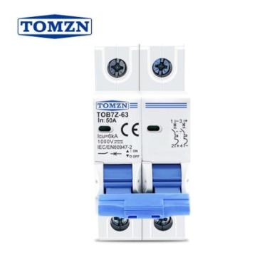 Imagem de Disjuntor DC/CC 50A 1000V Bipolar P/ Painéis Solar / Baterias - Tomzn