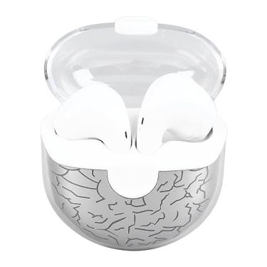 Imagem de Fones de Ouvido Bluetooth, Fones de Ouvido Sem Fio Elegantes Com Textura Rachada e Transparente Com Estojo de Carregamento, Fones de Ouvido Estéreo HiFi Com Cancelamento de Ruído