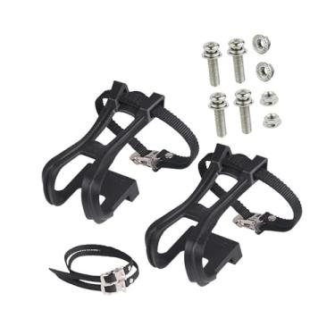Imagem de Generic Correias de pedal de bicicleta, clipes de pedal, correias duráveis, resistentes, cinto fixo, engrenagem, pés de bicicleta, tiras de apoio para os pés, 4 alças