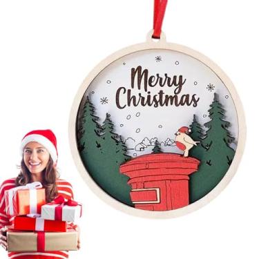 Imagem de Sinal de feliz natal - Decorações de Natal,Caixa de correio de férias vermelha "Feliz Natal" Enfeites de de Natal para decorações de árvores de férias de Natal de inverno Xiaofeigun