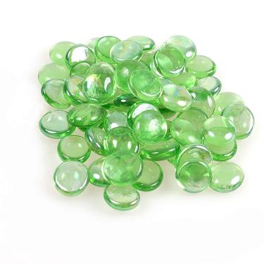 Imagem de Contas de vidro de fogo de alto brilho pedras, cascalho de mármores de vidro redondo, preenchedores de vasos de contas vaso rochas para aquário de peixes decoração de jardim de suculentas de aquário,