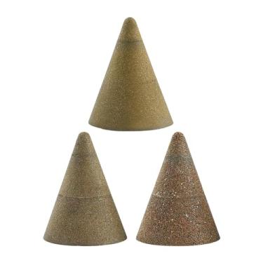 Imagem de Ioensy 3 pçs moedor de pedra mó polimento metal cone portátil ferramentas manuais para trabalhar madeira passo broca afiar broca