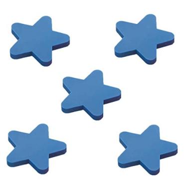 Imagem de 5 puxadores de armário de desenhos animados para quarto de crianças, puxadores de gaveta de gel de sílica, puxadores de ferragens para porta de armário de armário de móveis (estrela azul de furo