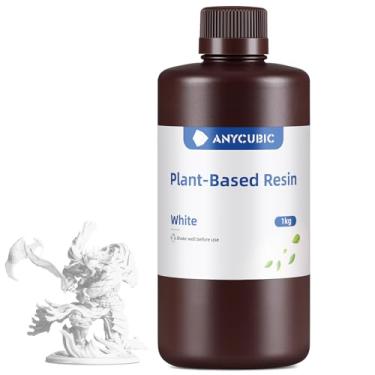 Imagem de ANYCUBIC Resina de impressora 3D com baixo odor e segurança, resina rápida à base de plantas UV de 405 nm com alta precisão e cura rápida para impressão 3D LCD (branco, 1000g)