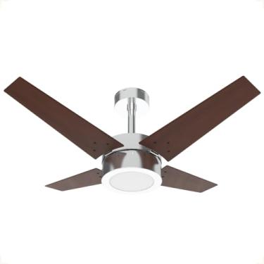 Imagem de Ventilador De Teto 1054 Línea 4 Pás Mdf com Led 18w Incluso Marca Infinity (127V LED 6000K FRIO, ESCOVADO COM PÁS TABACO)