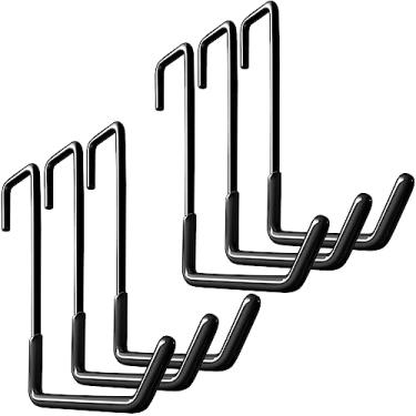 Imagem de HUPBIPY Gancho de caibro, ganchos de garagem, bicicletas, ganchos de escada grandes para pendurar, com revestimento antiderrapante, para organizar itens a granel, escadas, bicicletas, cordas e mais