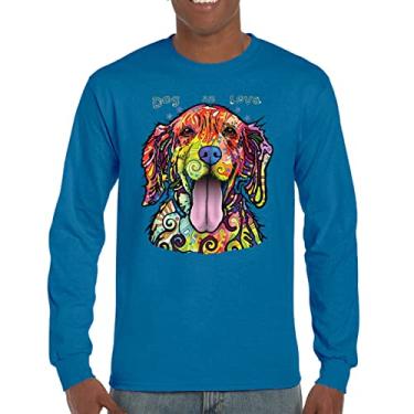 Imagem de Camiseta de manga comprida Dean Russo Labrador Retriever Love Pet Dog is Love, Azul, 3G