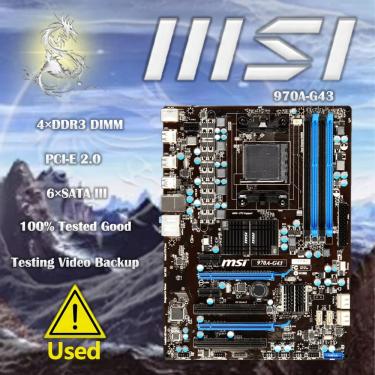 Imagem de MSI-Placa-mãe do computador  970A-G43  USB3.0  SATA III  AM3   AM3  DDR3  com AMD  970 Desktop