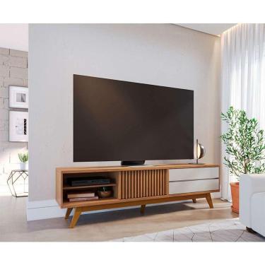 Imagem de rack veneza 1 pt e 2 gv freijó e off white 200 cm