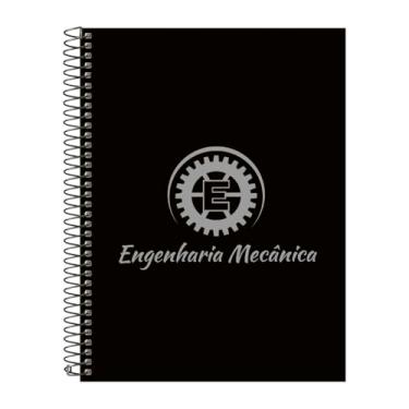 Imagem de Caderno Universitário Espiral 20 Matérias Profissões Engenharia Mecânica (Preto e Prata)