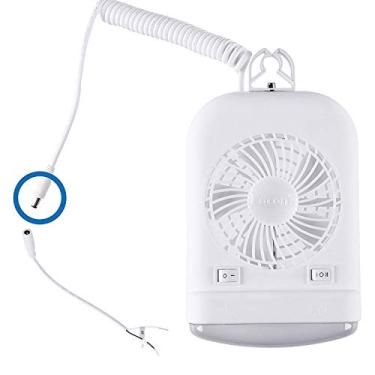 Imagem de Facon Combo de luz CC de 12 V para trailer pop-up - ventilador de 2 velocidades com interruptor independente, cabo extensível, plugue macho, suporte de fixação