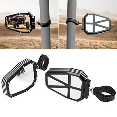 Imagem de TOPMOUNT 2 pçs/conjunto de espelhos retrovisores laterais para polairs RZR 1000 XP para Yamaha Rhino 4.4 cm UTV SXS Roll Cage espelhos retrovisores convexos para Can-Am Commander 1000 (preto)