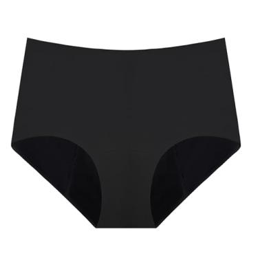 Imagem de AIRCUTE Roupa íntima feminina lavável super absorvente para incontinência urinária, cintura alta, vazamentos moderados e pesados na bexiga 150 ml (preto, grande)