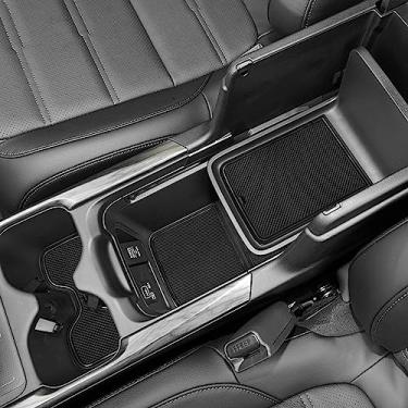Imagem de SENSHINE para Honda CR-V CRV Acessórios 2020 2021 Porta-copos Inserção de console central Forro para porta Conjunto de 20 peças (acabamento preto)