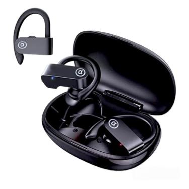 Imagem de Bidalaexpress Fones de Ouvido Bluetooth 5.3 Bass Sport, Microfone Embutido, 15H Playtime, IPX5 Resistência à Água e Suor, Preto