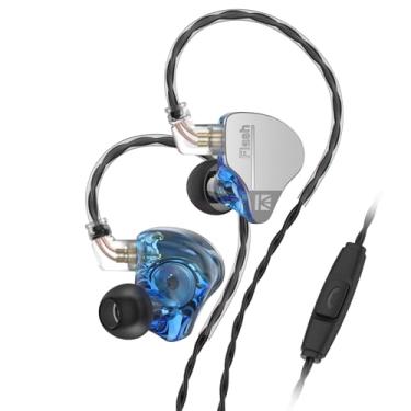 Imagem de YINYOO KBEAR Fones de ouvido com fio flash, fones de ouvido para jogos, fones de ouvido plug-in de 3,5 mm, monitores auriculares híbridos 1DD 1BA, fones de ouvido IEM com cabo sem emaranhamento para