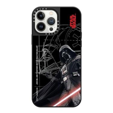 Imagem de CASETiFY Capa espelhada para iPhone 13 Pro Max [Star Wars Co-Lab / Proteção contra quedas de 1,5 metros/Magsafe] - O Lorde Sith Darth Vader - Prata em Preto