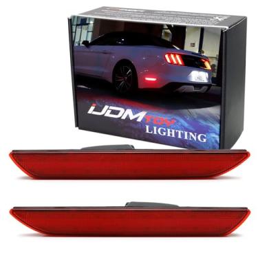 Imagem de iJDMTOY Kit de luz de marcador lateral traseiro LED vermelho vermelho com lente vermelha compatível com Ford Mustang 2015-2023, alimentado por LED 48-SMD, substitui lâmpadas laterais traseiras OEM