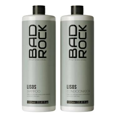 Imagem de Kit Shampoo + Condicionador P/ Cabelos Lisos Bad Rock 1000Ml