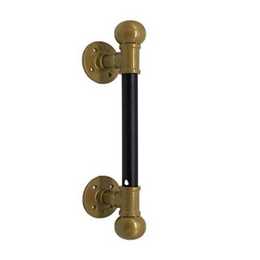 Imagem de Maçaneta de porta de madeira de vidro maçaneta grande puxador de vento industrial grande dourado acessórios de ferragens de decoração de casa, 42 cm (32 cm)