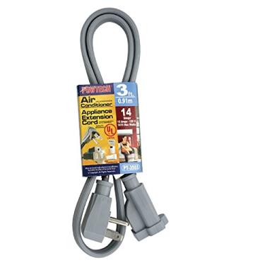 Imagem de POWTECH Cabo de extensão para aparelhos principais e ar-condicionado de 9,5 m para serviço pesado certificado UL calibre 14, 125 V, 15 Amps, 1875 Watts Aterramento 3-PRONGED Cord
