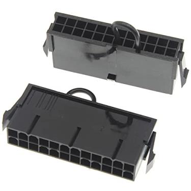 Imagem de FDXGYH 24 pinos ATX fonte de alimentação Jumper Bridge Tool 2 peças ATX/EPS PSU Test Starter sem placa-mãe, preto