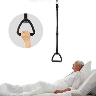 Imagem de dangjuacua Trapézio de cama para idosos, trapézio montado no teto para transferência de mobilidade de cama, ajudante de cama de escada para deficientes, idosos, adequado para hospital, auxílio móvel