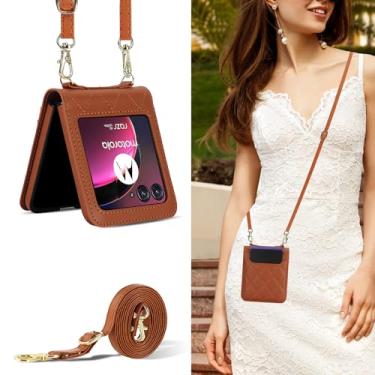 Imagem de Asuwish Capa de telefone para Motorola Razr 40 Ultra/Moto Razr Plus 2023 capa carteira com compartimento para cartão de crédito alça transversal Slim Rugged Cell Accessories Razr+ 5G XT2321-3 mulheres