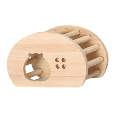 Imagem de Bothyi Acessório para gaiola de esconderijo de casa de madeira para hamster, descanso para brincar de gerbils, decoração de habitat para cabana de hamsters, Oco
