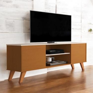 Imagem de Rack com Prateleiras Helena Ypê e Off White SAL Movelaria