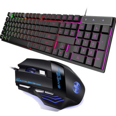 Imagem de Kit Teclado Gamer Semi Mecanico Led Rgb + Mouse Gamer Led - Tomate