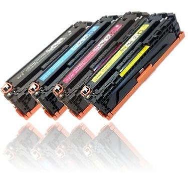 Imagem de Kit 4 Toner Tankfull Para HP 125A CB540 CB541 CB542 CB543 CMYK - Compa