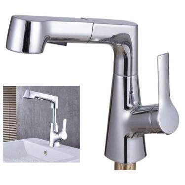 Imagem de Torneira Extensivel Gourmet Cozinha Banheiro Pia Mesa Bancada Ducha Ar