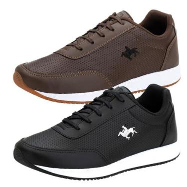 Imagem de Kit 2 pares de Tênis Masculino Sapatenis Casual da Polo Vili, Preto, B