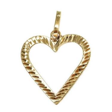 Imagem de Pingente em ouro 18k Coração Vazado - Elegancy Joias
