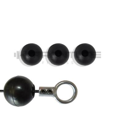 Imagem de Kit 3 Bolinhas de Borracha Grandes 5 Cm Cabo Aço Academia Terminais Bo