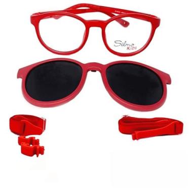 Imagem de Óculos Infantil Silmo e Clip on SK2609 Vermelho - Silmo Kids