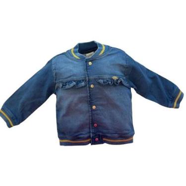 Imagem de Casaco / Jaqueta Jeans Bomber Luxo Bebê Menina Elastano 2764 - Katita,
