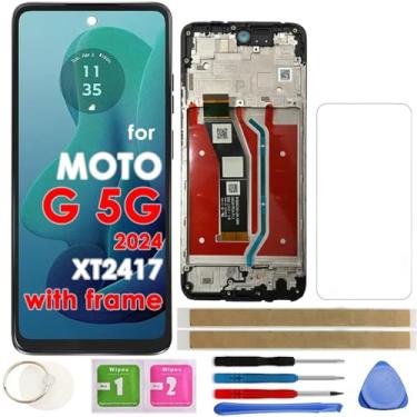 Imagem de Substituição de tela LCD Touch Display digitalizador com moldura para Motorola Moto G 5G 2024 XT2417 XT2417-1 XT2417D 6,6 polegadas