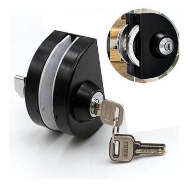 Imagem de Fechadura Inox Pressão 98-1 Preta Vidro/Alvenaria Redonda - AGS