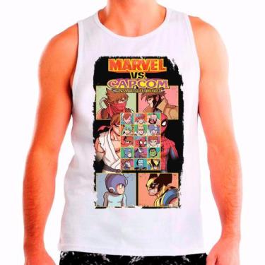 Imagem de Regata Masculina Branca Marvel VS Capcom jogos games - DESIGN CAMISETA