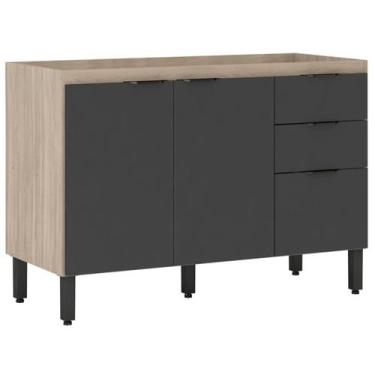 Imagem de Balcao Sem Tampo Para Pia 120cm 93231 Avena Grafito Demobile - Demóbil