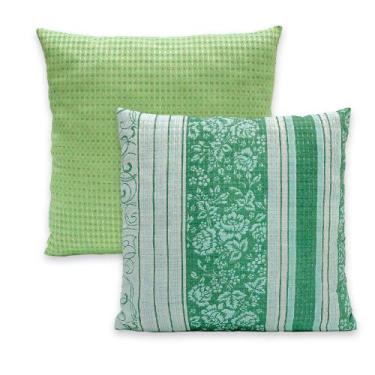 Imagem de Kit 2 Capas de Almofadas PIQUET Favinho Lisa e Estampada 40x40 C/ Zípe