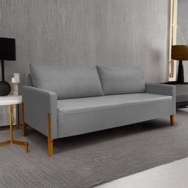 Imagem de Sofá Elegance 2 Lugares 1,40m Linho Cinza Escuro Recepção Consultório 