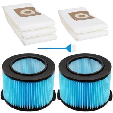 Imagem de Filtro de substituição VF3500 para filtro de aspirador de pó rígido, 10 litros, filtro seco e poeira fina de 3 camadas + sacos de vácuo de alta eficiência VF3501, adequado para aspirador portátil