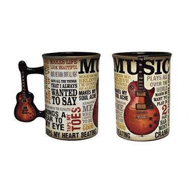 Imagem de Caneca Music is Passion 473 ml com alça de guitarra